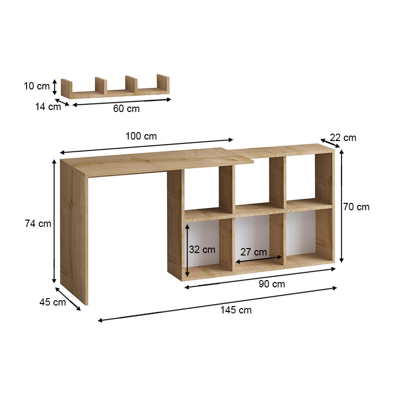 Γραφείο εργασίας Blake Megapap χρώμα φυσικό οξιάς 145x45x74εκ. Γραφείο εργασίας Blake Megapap χρώμα φυσικό οξιάς 145x45x74εκ.