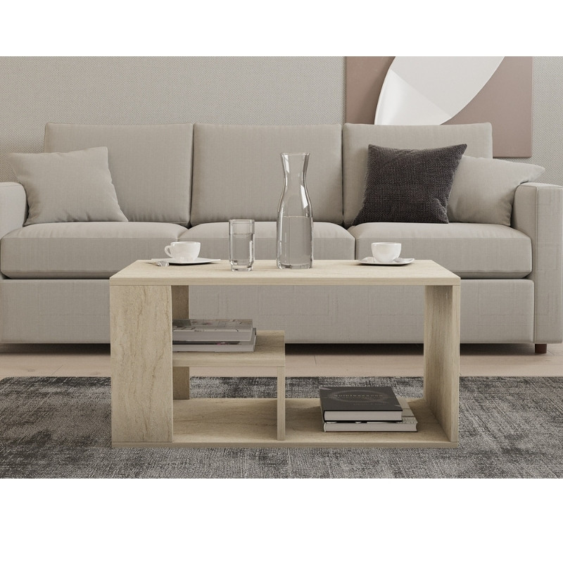 Τραπεζάκι σαλονιού Rodom Megapap χρώμα travertine 80x50x40εκ. Τραπεζάκι σαλονιού Rodom Megapap χρώμα travertine 80x50x40εκ.