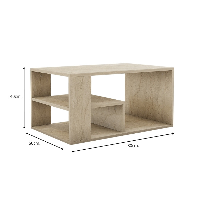 Τραπεζάκι σαλονιού Rodom Megapap χρώμα travertine 80x50x40εκ. Τραπεζάκι σαλονιού Rodom Megapap χρώμα travertine 80x50x40εκ.