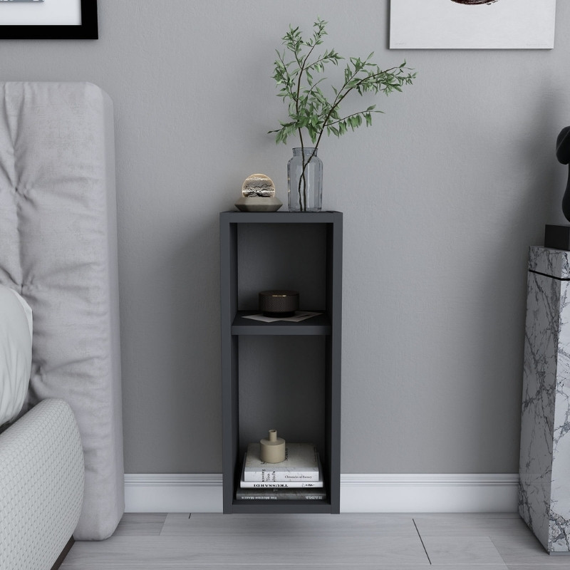 Κομοδίνο επιτοίχιο Sault Megapap χρώμα ανθρακί 23,2x22x59,6εκ. Κομοδίνο επιτοίχιο Sault Megapap χρώμα ανθρακί 23,2x22x59,6εκ.
