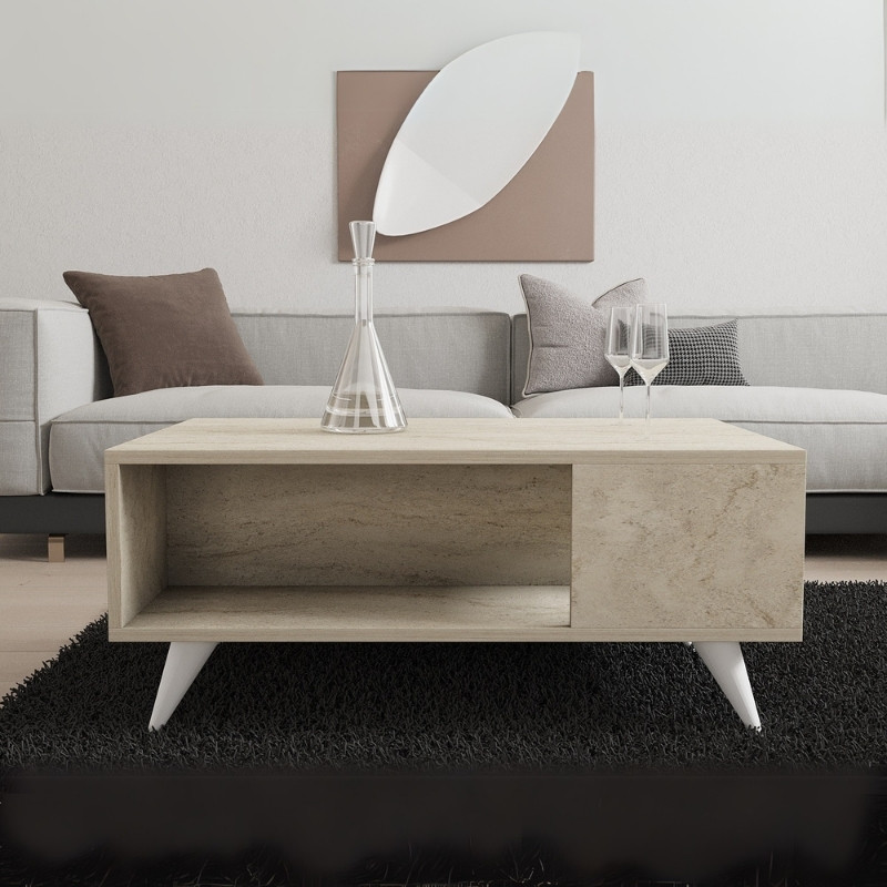 Τραπεζάκι σαλονιού Yuka Megapap χρώμα travertine 90x60x39,5εκ. Τραπεζάκι σαλονιού Yuka Megapap χρώμα travertine 90x60x39,5εκ.