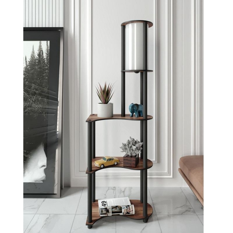 Φωτιστικό δαπέδου Nova I Megapap MDF - PVC ύφασμα χρώμα καρυδί - μαύρο 50x30x140εκ. Φωτιστικό δαπέδου Nova I Megapap MDF - PVC ύφασμα χρώμα καρυδί - μαύρο 50x30x140εκ.
