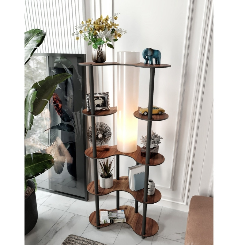 Φωτιστικό δαπέδου Nova II Megapap MDF - PVC ύφασμα χρώμα καρυδί - μαύρο 65x35x150εκ. Φωτιστικό δαπέδου Nova II Megapap MDF - PVC ύφασμα χρώμα καρυδί - μαύρο 65x35x150εκ.
