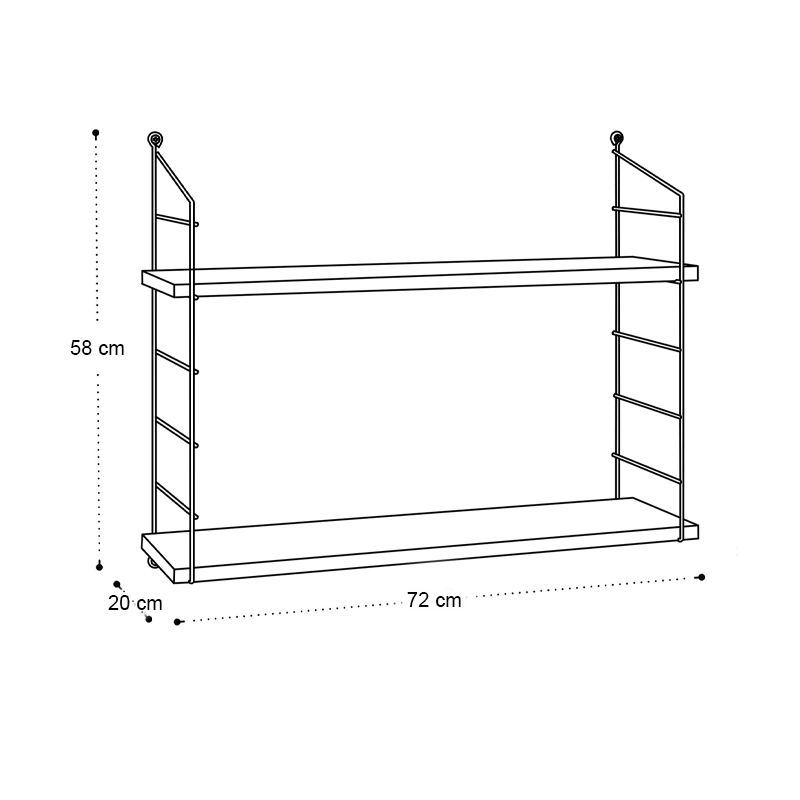 Ραφιέρα τοίχου Armoni Megapap χρώμα sacramento oak - καφέ μέταλλο 72x20x58εκ. Ραφιέρα τοίχου Armoni Megapap χρώμα sacramento oak - καφέ μέταλλο 72x20x58εκ.
