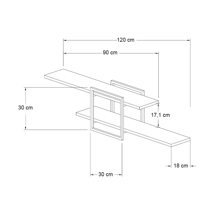 Ραφιέρα τοίχου Mone Megapap χρώμα λευκό - μαύρο 120x18x30εκ. Ραφιέρα τοίχου Mone Megapap χρώμα λευκό - μαύρο 120x18x30εκ.