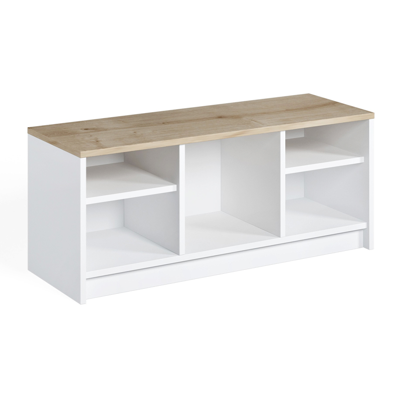 Παπουτσοθήκη London Megapap χρώμα λευκό - sapphire oak 100x35x40εκ. Παπουτσοθήκη London Megapap χρώμα λευκό - sapphire oak 100x35x40εκ.