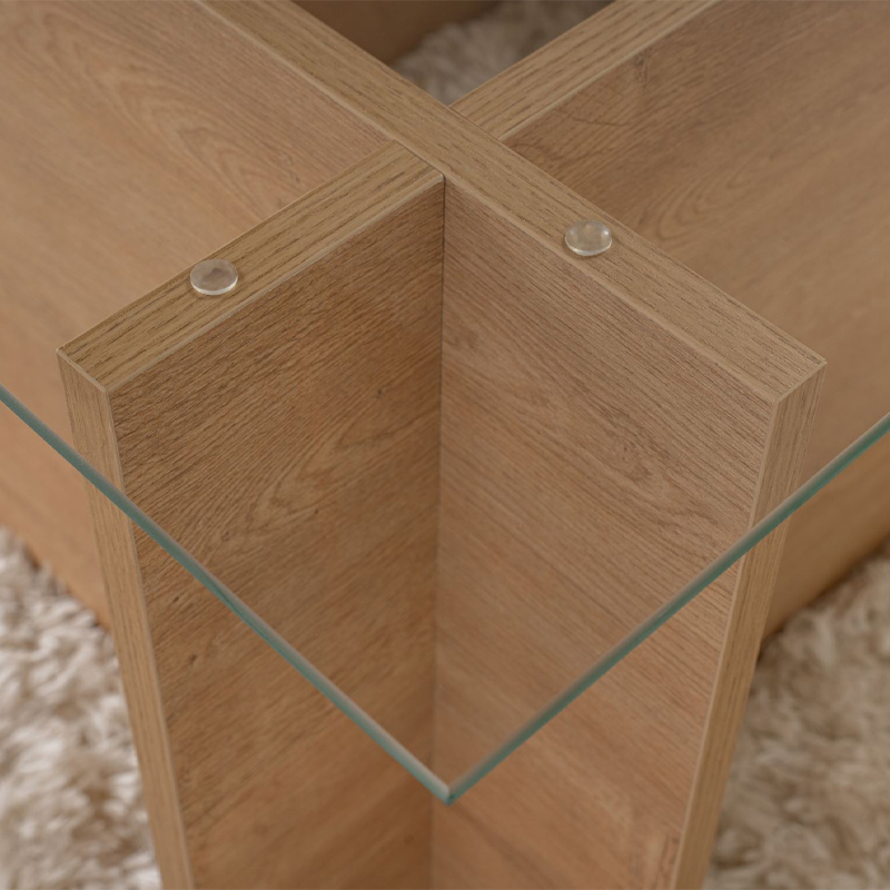 Τραπεζάκι σαλονιού Vetrino Megapap γυάλινο χρώμα honey oak 105x65x40εκ. Τραπεζάκι σαλονιού Vetrino Megapap γυάλινο χρώμα honey oak 105x65x40εκ.