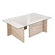 Τραπεζάκι σαλονιού Vetrino Megapap γυάλινο χρώμα travertine 105x65x40εκ. Τραπεζάκι σαλονιού Vetrino Megapap γυάλινο χρώμα travertine 105x65x40εκ.