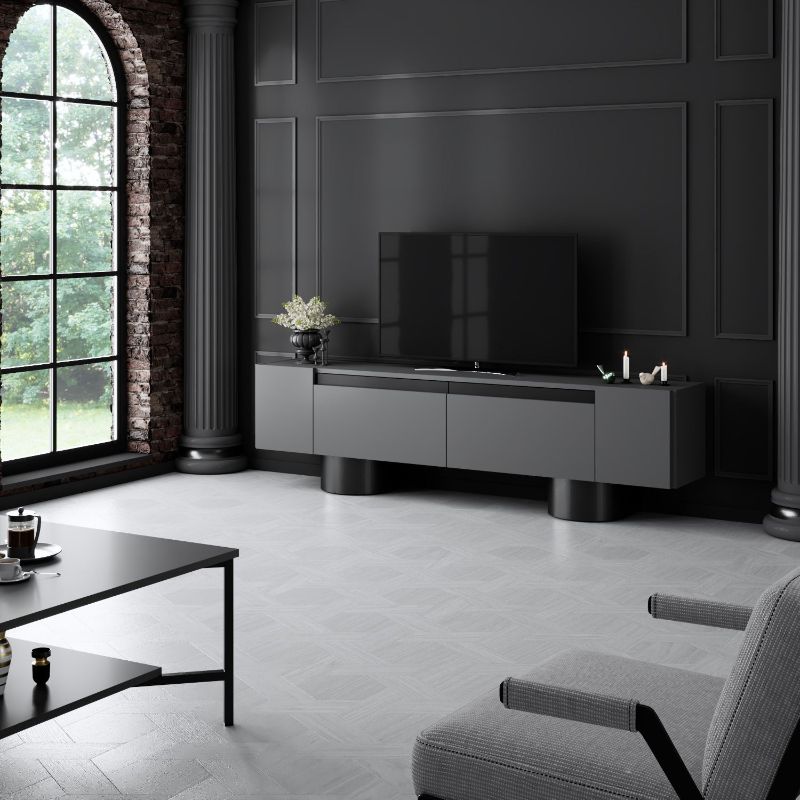 Έπιπλο τηλεόρασης Haven Megapap χρώμα ανθρακί 180x30x50εκ. Έπιπλο τηλεόρασης Haven Megapap χρώμα ανθρακί 180x30x50εκ.
