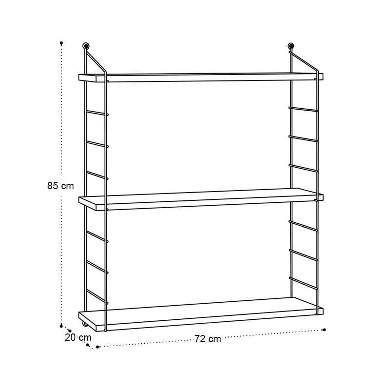 Ραφιέρα τοίχου Armoni Megapap χρώμα sapphire oak - καφέ μέταλλο 72x20x85εκ. Ραφιέρα τοίχου Armoni Megapap χρώμα sapphire oak - καφέ μέταλλο 72x20x85εκ.