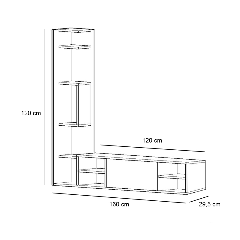 Έπιπλο τηλεόρασης Pera Megapap χρώμα λευκό 160x29,5x120εκ. Έπιπλο τηλεόρασης Pera Megapap χρώμα λευκό 160x29,5x120εκ.