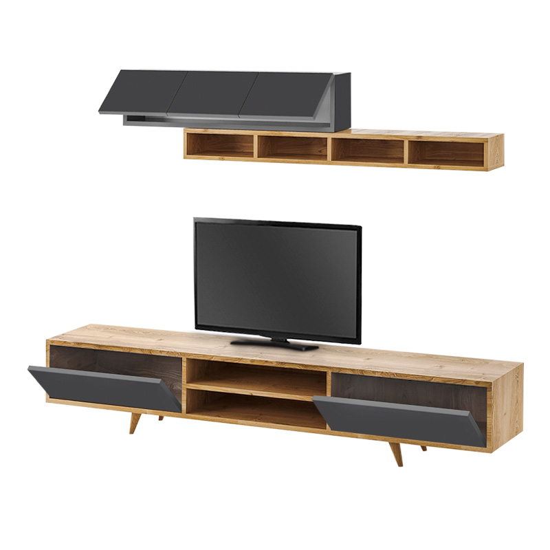 Σύνθεση τηλεόρασης Serine Megapap χρώμα sapphire oak - ανθρακί 170x37x45εκ. Σύνθεση τηλεόρασης Serine Megapap χρώμα sapphire oak - ανθρακί 170x37x45εκ.