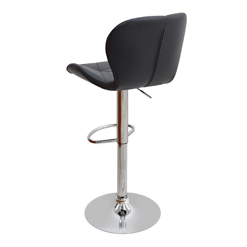 Σκαμπό μπαρ Dolores Megapap με ρυθμιζόμενο ύψος PU μαύρο - βάση χρωμίου 45,5x38x89/109εκ.