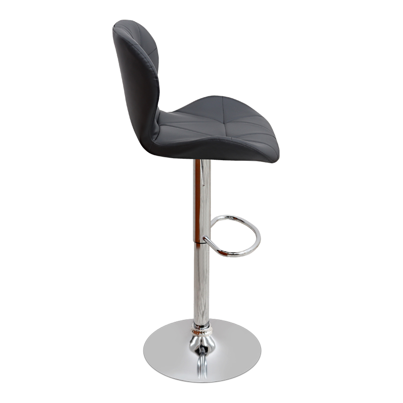 Σκαμπό μπαρ Dolores Megapap με ρυθμιζόμενο ύψος PU μαύρο - βάση χρωμίου 45,5x38x89/109εκ.