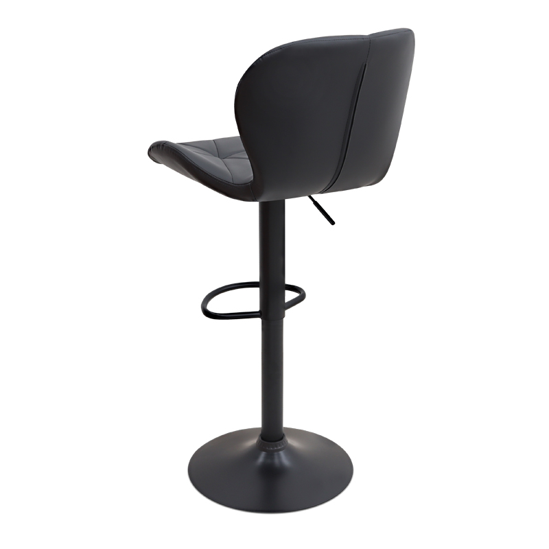 Σκαμπό μπαρ Dolores Megapap με ρυθμιζόμενο ύψος PU μαύρο - βάση μαύρο ματ 45,5x38x89/109εκ.