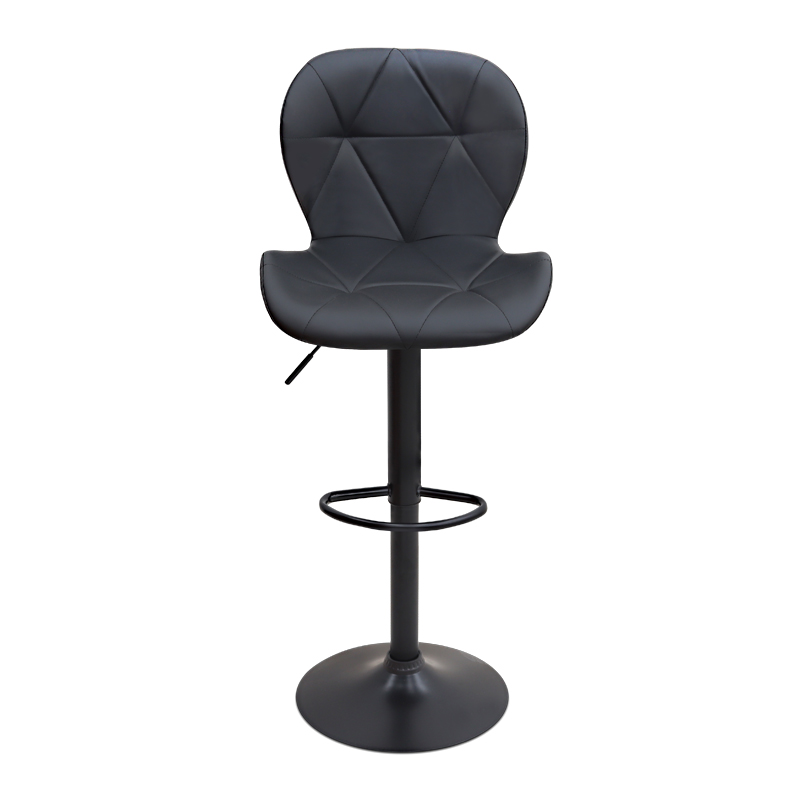 Σκαμπό μπαρ Dolores Megapap με ρυθμιζόμενο ύψος PU μαύρο - βάση μαύρο ματ 45,5x38x89/109εκ.