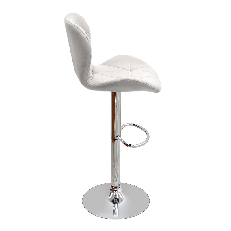 Σκαμπό μπαρ Dolores Megapap με ρυθμιζόμενο ύψος PU λευκό - βάση χρωμίου 45,5x38x89/109εκ.