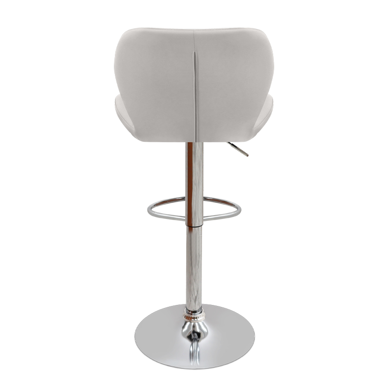 Σκαμπό μπαρ Dolores Megapap με ρυθμιζόμενο ύψος PU λευκό - βάση χρωμίου 45,5x38x89/109εκ.