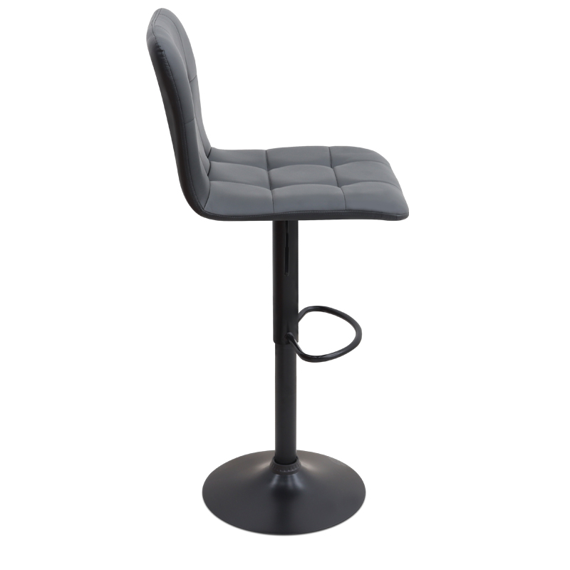 Σκαμπό μπαρ Carmelo Megapap με ρυθμιζόμενο ύψος PU μαύρο - βάση μαύρο ματ 45x42x90/113εκ.