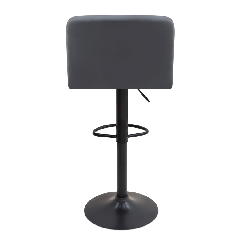 Σκαμπό μπαρ Carmelo Megapap με ρυθμιζόμενο ύψος PU μαύρο - βάση μαύρο ματ 45x42x90/113εκ.