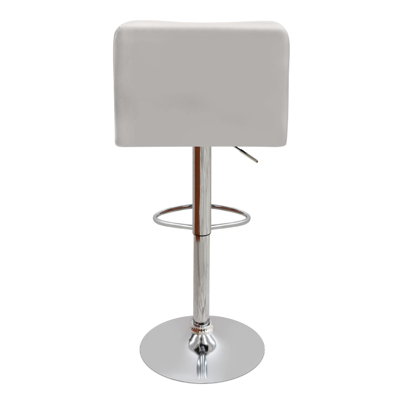 Σκαμπό μπαρ Carmelo Megapap με ρυθμιζόμενο ύψος PU λευκό - βάση χρωμίου 45x42x90/113εκ.