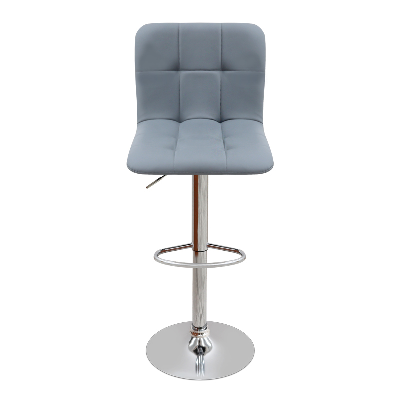 Σκαμπό μπαρ Carmelo Megapap με ρυθμιζόμενο ύψος PU γκρι - βάση χρωμίου 45x42x90/113εκ.