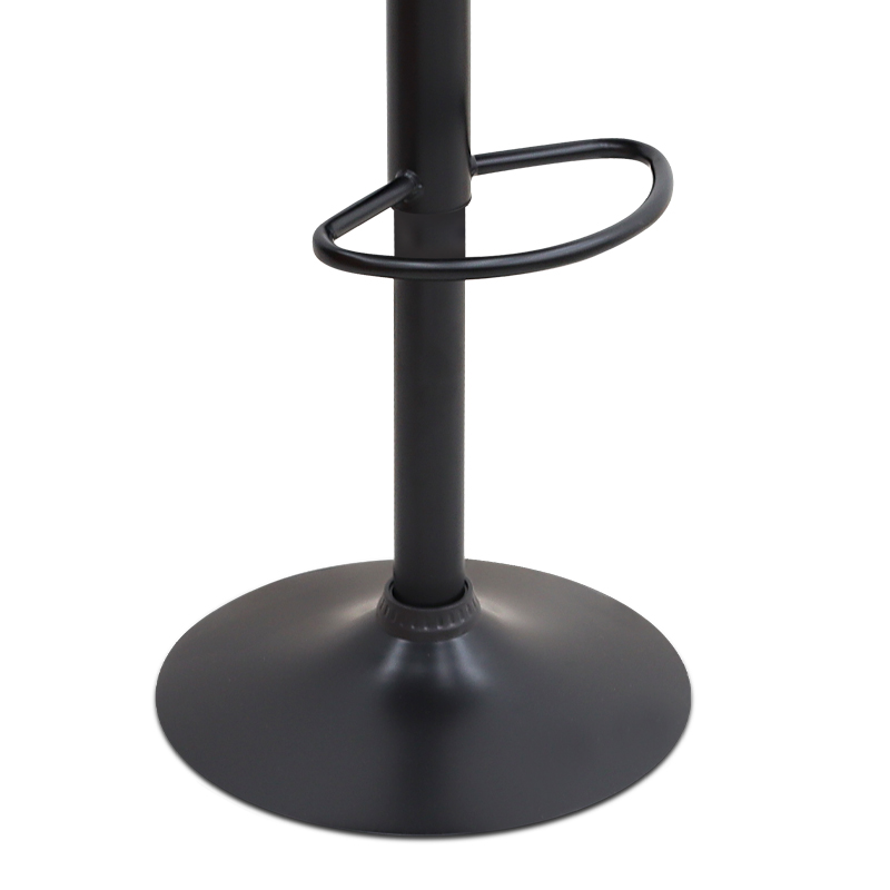 Σκαμπό μπαρ Carmelo Megapap με ρυθμιζόμενο ύψος βελούδο μπεζ - βάση μαύρο ματ 45x42x90/113εκ.