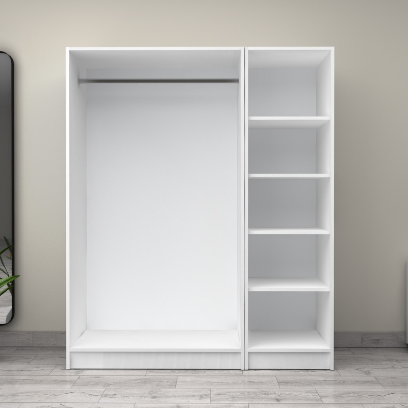 Ντουλάπα ρούχων Victoria Megapap τρίφυλλη χρώμα λευκό 150x60x181εκ. Ντουλάπα ρούχων Victoria Megapap τρίφυλλη χρώμα λευκό 150x60x181εκ.