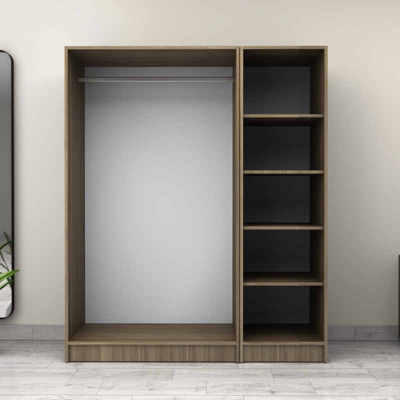 Ντουλάπα ρούχων Victoria Megapap τρίφυλλη χρώμα καρυδί 150x60x181εκ. Ντουλάπα ρούχων Victoria Megapap τρίφυλλη χρώμα καρυδί 150x60x181εκ.