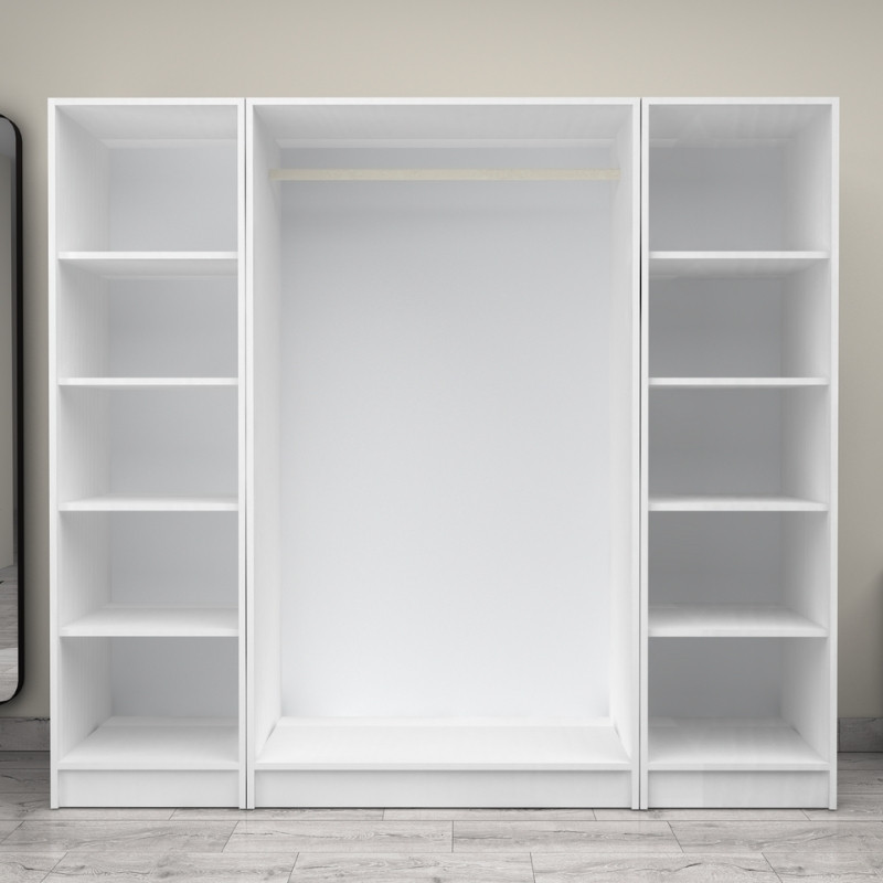 Ντουλάπα ρούχων Victoria Megapap τετράφυλλη χρώμα λευκό 200x60x181εκ. Ντουλάπα ρούχων Victoria Megapap τετράφυλλη χρώμα λευκό 200x60x181εκ.