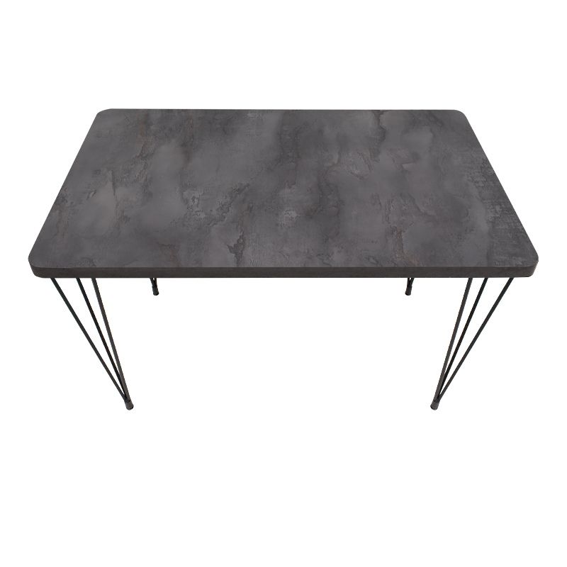 Σετ τραπεζαρία 5τμχ Roger - Viva Megapap Mdf - PP χρώμα σκούρο γκρι σκυροδέματος - μαύρο 120x70x75εκ.