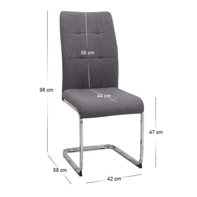 Σετ τραπεζαρία 5τμχ Darlen - Laura Megapap χρώμα λευκό - γκρι 125x72x74εκ.