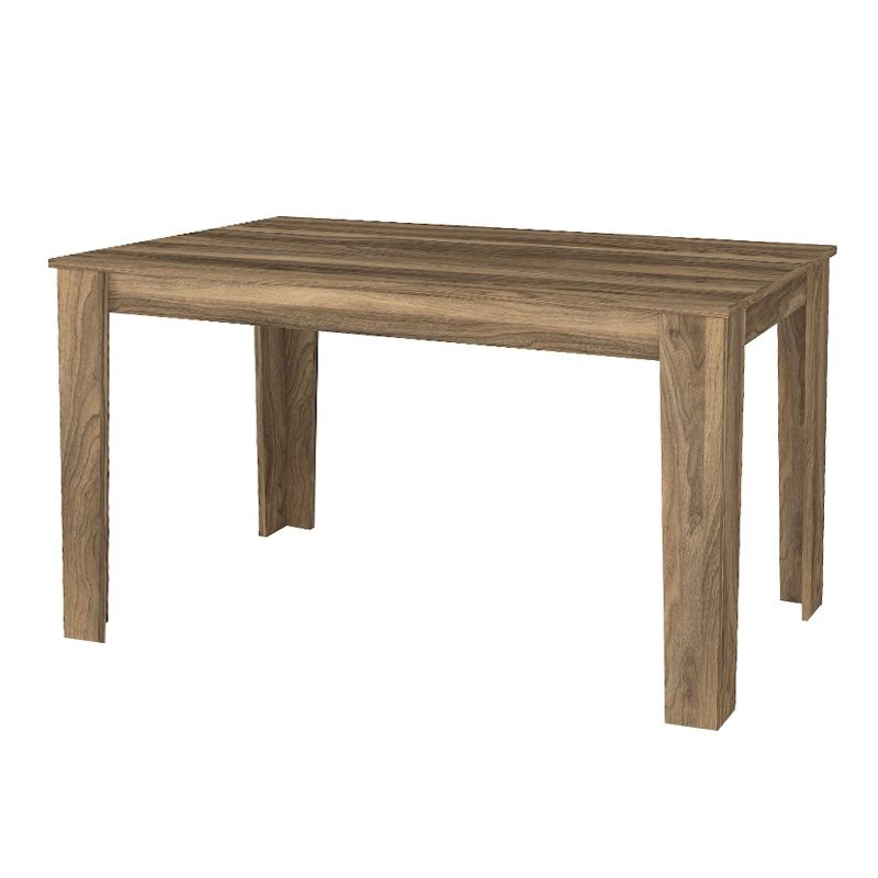 Σετ τραπεζαρία 5τμχ Darlen - Iris Megapap χρώμα καρυδί - γκρι/φυσικό πόδι 125x72x74εκ.