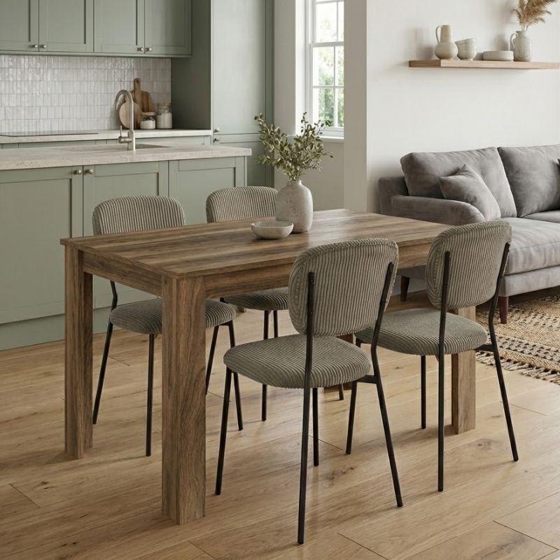 Σετ τραπεζαρία 5τμχ Darlen - Kevin Megapap χρώμα καρυδί - λαδί 125x72x74εκ.