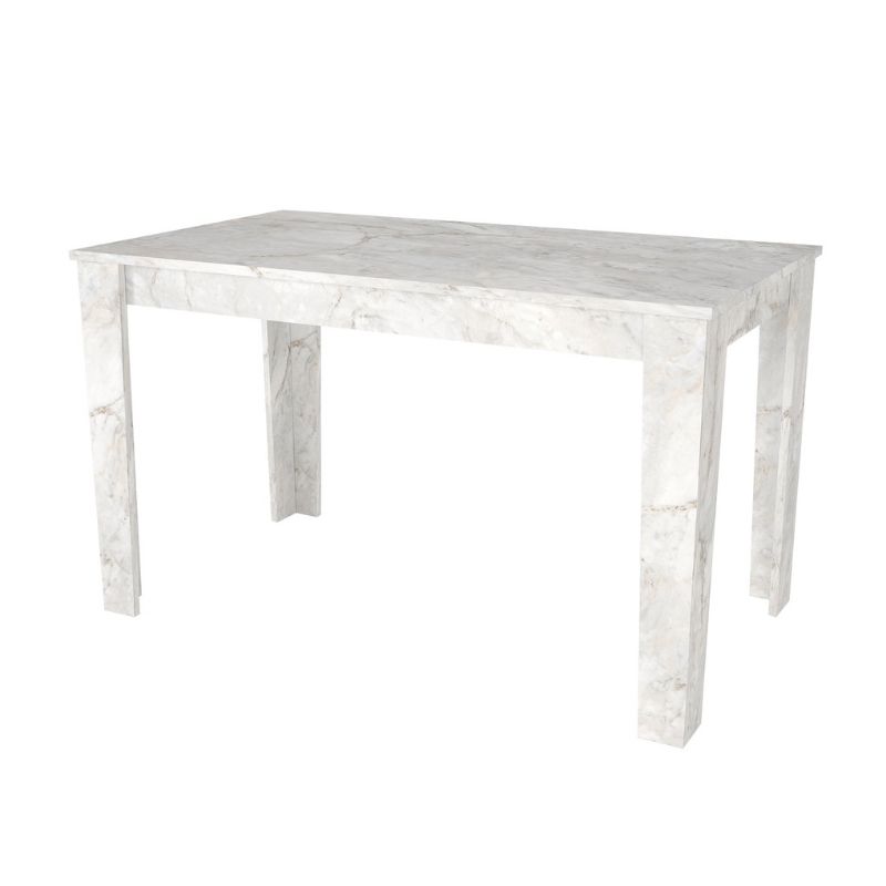 Σετ τραπεζαρία 5τμχ Darlen - Viva Megapap χρώμα λευκό εφέ μαρμάρου - φυστικί 125x72x74εκ.