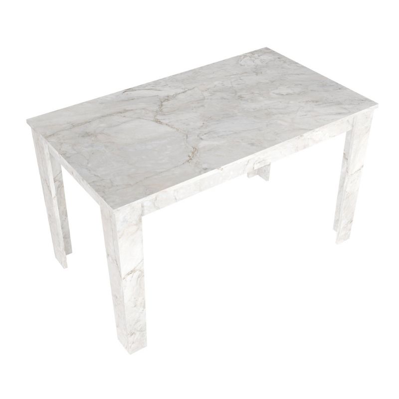 Σετ τραπεζαρία 5τμχ Darlen - Christy Megapap χρώμα λευκό εφέ μαρμάρου - μουσταρδί 125x72x74εκ.