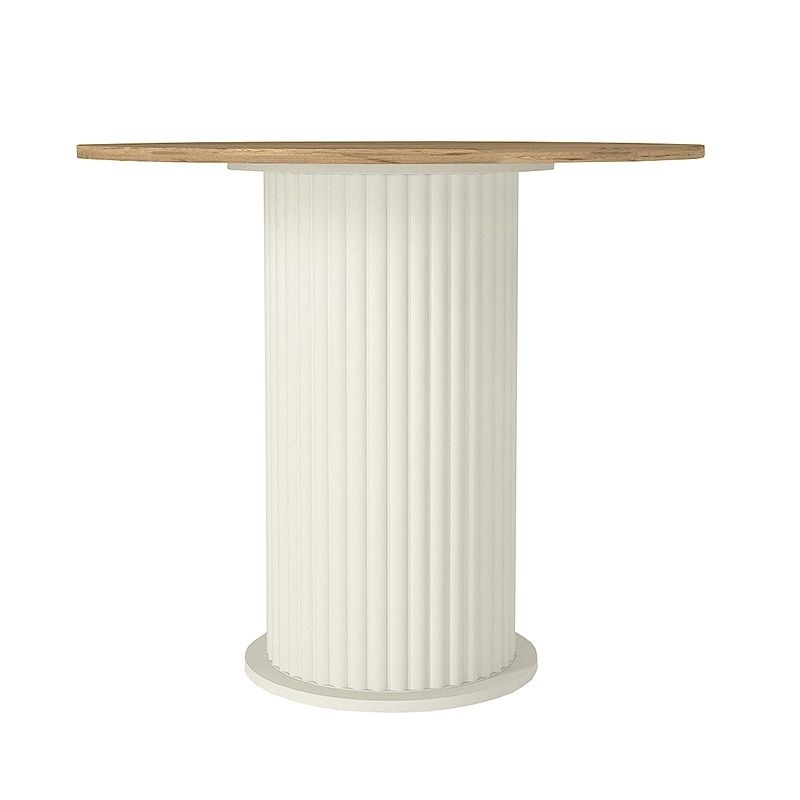 Σετ τραπεζαρία 5τμχ Bohema - Nova Megapap χρώμα ivory/sepet oak - μαύρο Ø90x77,7εκ.