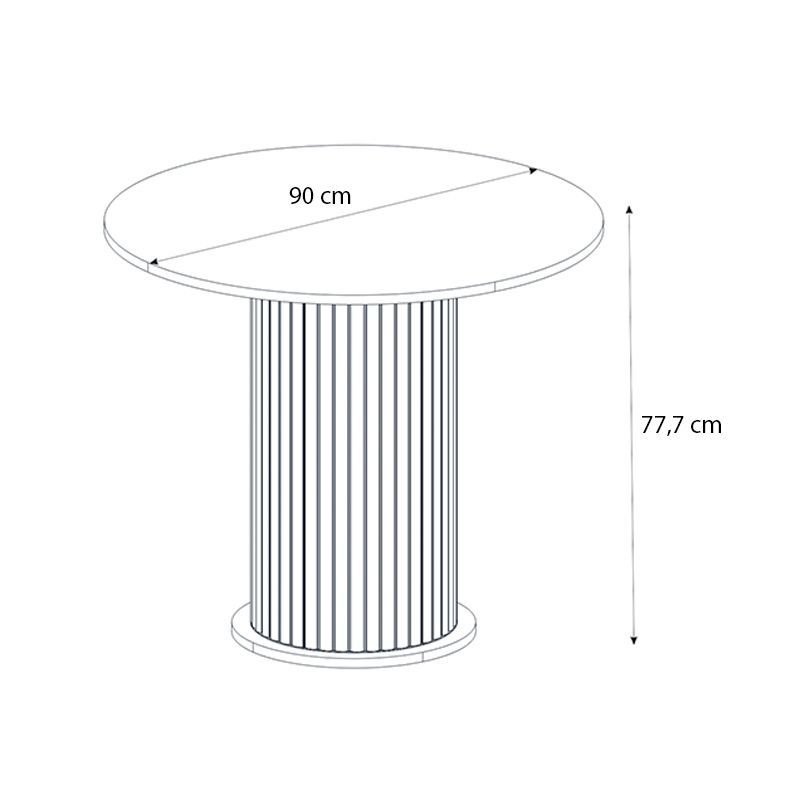 Σετ τραπεζαρία 5τμχ Bohema - Viva Megapap χρώμα μαύρο/sepet oak - φυστικί Ø90x77,7εκ.