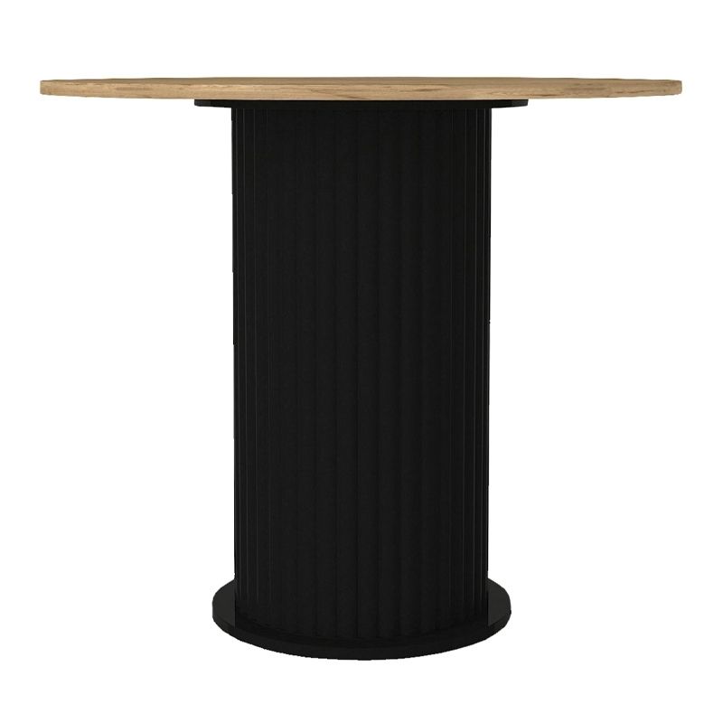 Σετ τραπεζαρία 5τμχ Bohema - Viva Megapap χρώμα μαύρο/sepet oak - γκρι Ø90x77,7εκ.