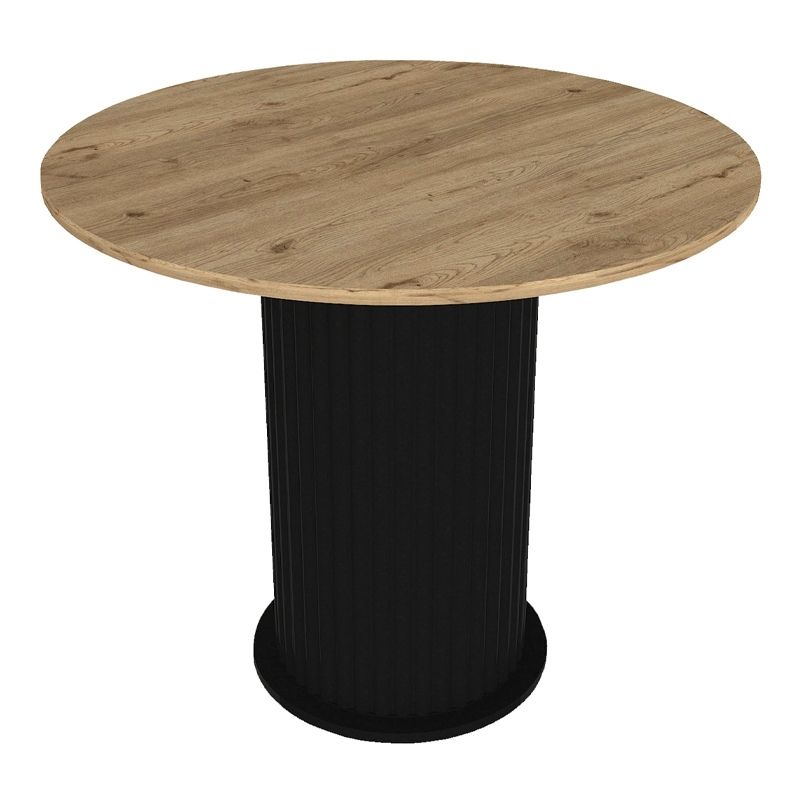 Σετ τραπεζαρία 5τμχ Bohema - Jacob Megapap χρώμα μαύρο/sepet oak - κυπαρισσί Ø90x77,7εκ.