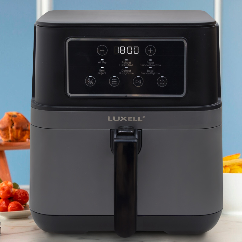 Φριτέζα αέρος - AirFryer LUXELL με αποσπώμενο κάδο 7,5lt χρώμα μαύρο 1550-1850W