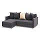Γωνιακός καναπές - κρεβάτι Aydam Megapap αριστερή γωνία υφασμάτινος χρώμα ανθρακί 215x150x80εκ.