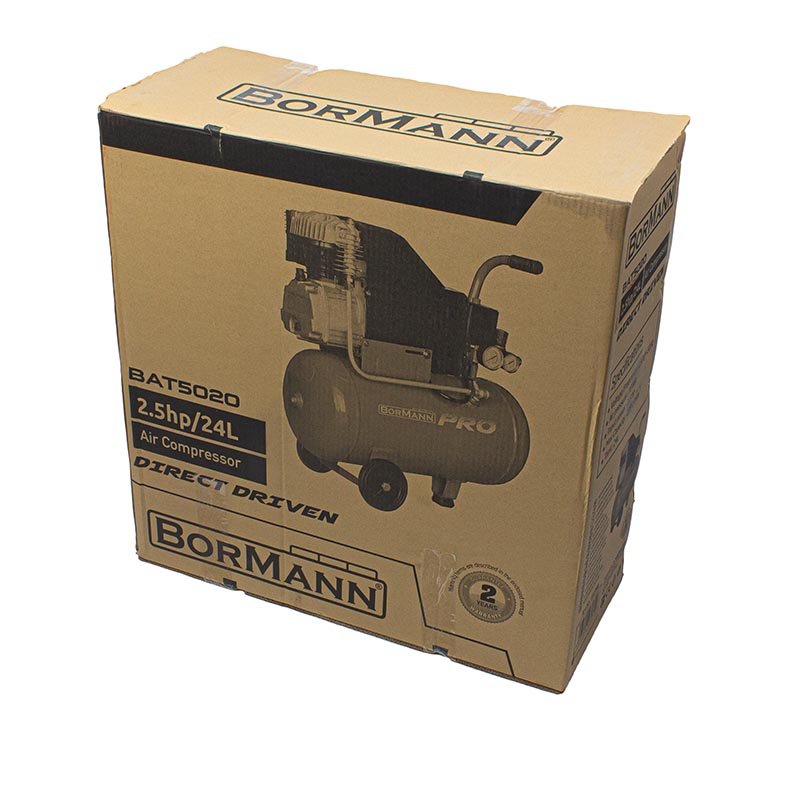 Αεροσυμπιεστής λαδιού μονομπλόκ Bormann 2,5hp 24lt BAT5020 030799