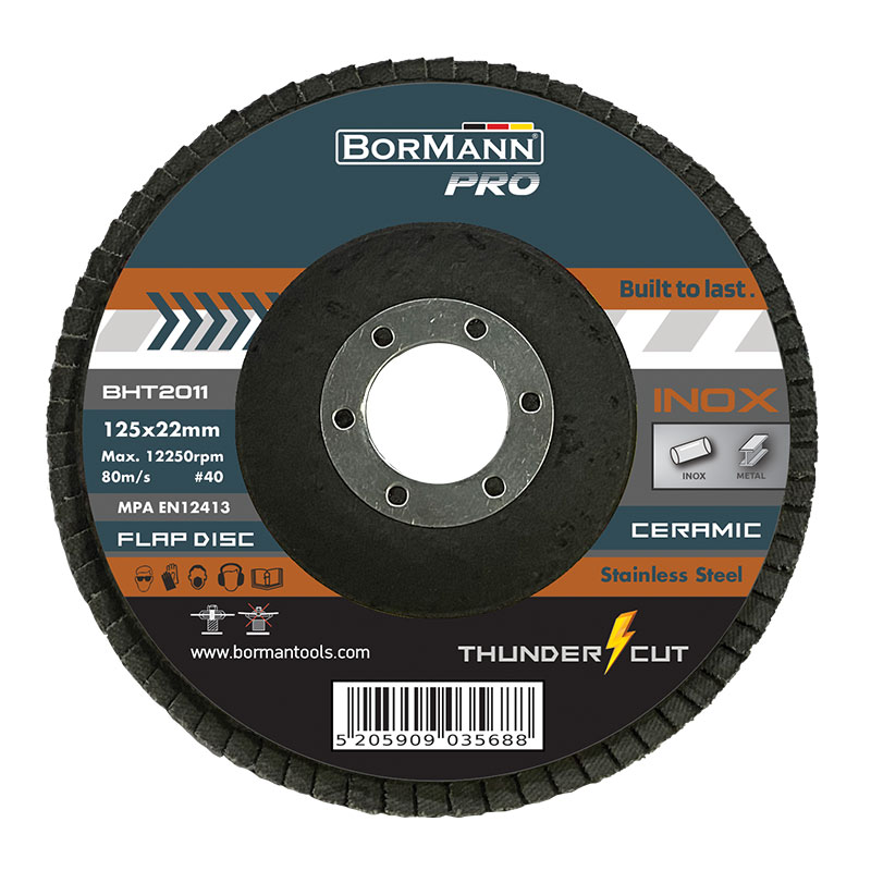 Δίσκος Λείανσης 20τεμ ''THUNDER-CUT" INOX με φυλλαράκια CERAMIC Φ125x22 #40