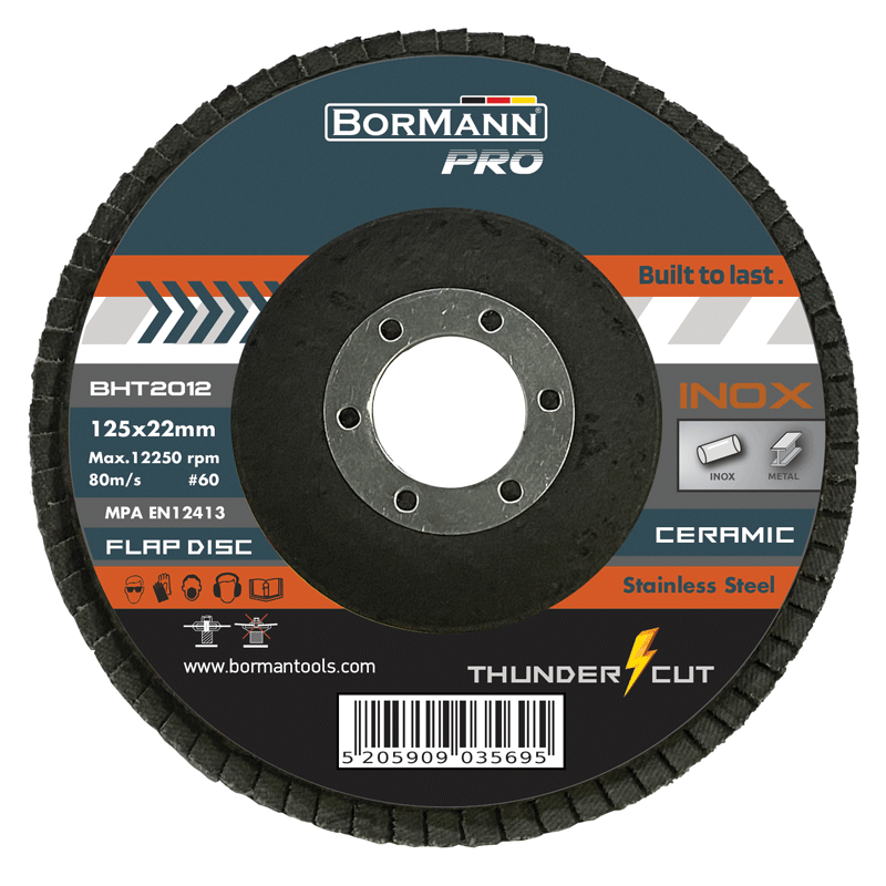 Δίσκος Λείανσης 20τεμ ''THUNDER-CUT" INOX με φυλλαράκια CERAMIC Φ125x22 #60