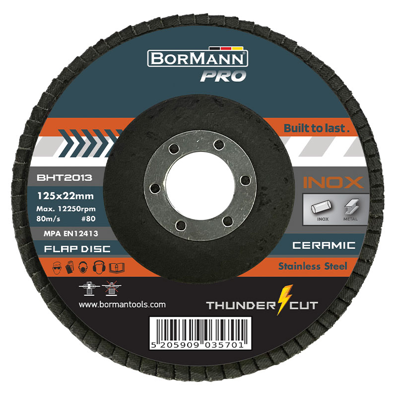 Δίσκος Λείανσης 20τεμ ''THUNDER-CUT" INOX με φυλλαράκια CERAMIC Φ125x22 #80