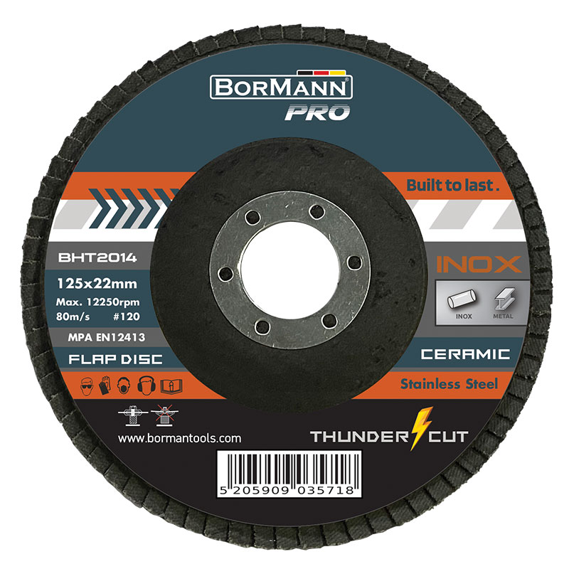 Δίσκος Λείανσης  20τεμ "THUNDER-CUT" INOX με φυλλαράκια CERAMIC Φ125x22 #120