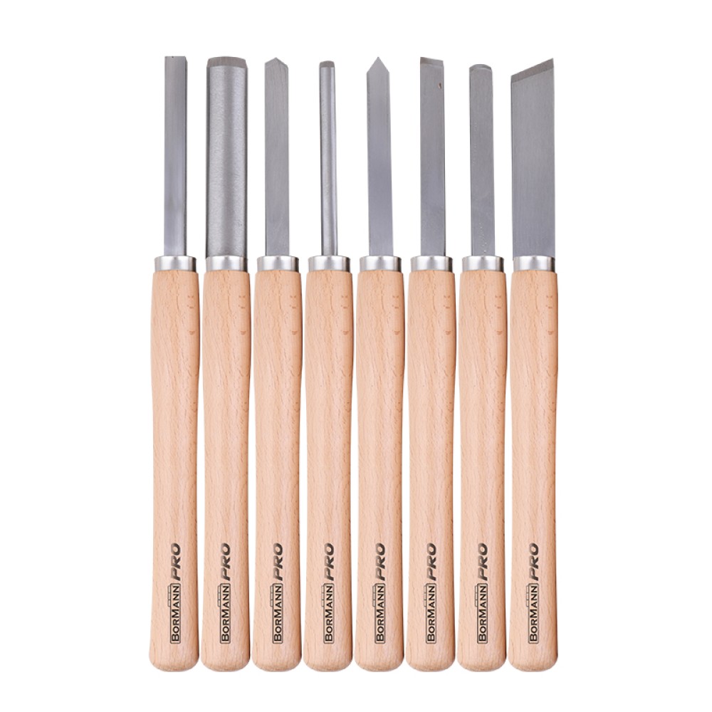 BORMANN Pro BHT7849 Σετ Σκαρπέλα με Ξύλινη Βάση (Ξυλογλυπτικής) 8 τμχ
