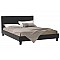 Κρεβάτι Nevil Pakoworld 150X200 Pu Χρώμα Μαύρο Ματ