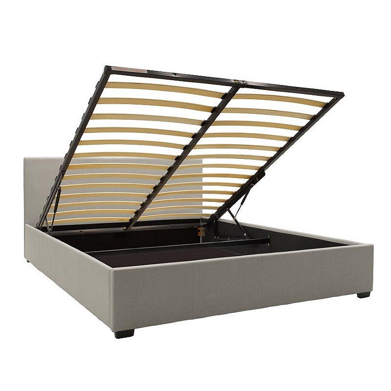 Κρεβάτι Norse Pakoworld Διπλό Ύφασμα Γκρι Με Αποθηκευτικό Χώρο 160X200Εκ